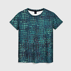 Женская футболка Сине-бирюзовый абстрактный