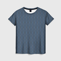 Женская футболка Серо-синий текстурированные полосы