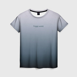 Женская футболка Foggy world градиент туманный
