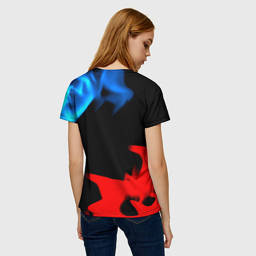 Женская футболка Россия герб огненый стиль / 3D-принт – фото 4
