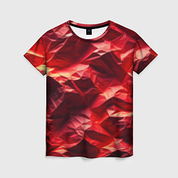 Женская футболка Эффект текстуры мятой красной бумаги