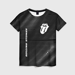 Женская футболка Rolling Stones metal rock lines