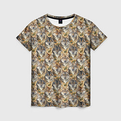 Женская футболка Мотив с мордами волков