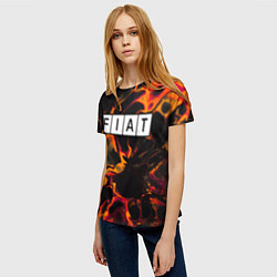 Футболка женская Fiat red lava, цвет: 3D-принт — фото 2