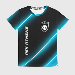 Футболка женская AEK Athens неоновые лампы, цвет: 3D-принт