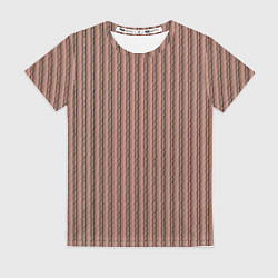 Женская футболка Терракотовый полосатый текстурированный