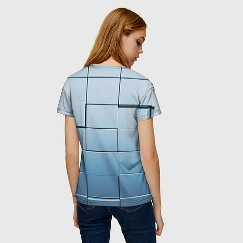 Женская футболка Текстура кубы выпуклые / 3D-принт – фото 4
