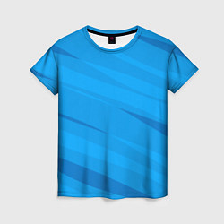 Женская футболка Насыщенный голубой полосами