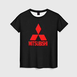 Женская футболка Mitsubishi red logo