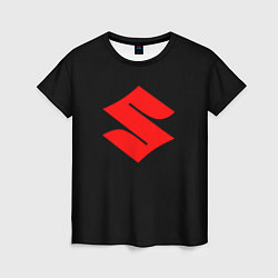 Женская футболка Suzuki red logo