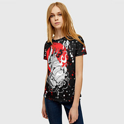 Футболка женская Самурай в маске Хання, цвет: 3D-принт — фото 2