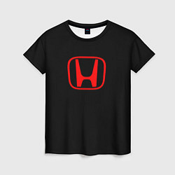 Женская футболка Honda red logo auto