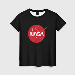 Женская футболка Nasa logo red