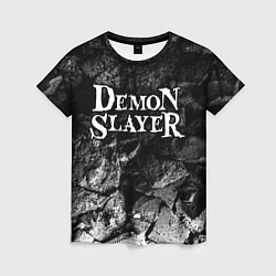 Женская футболка Demon Slayer black graphite