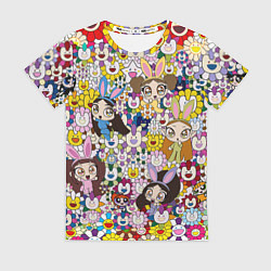 Футболка женская Right now NewJeans and Takashi Murakami, цвет: 3D-принт