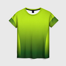Женская футболка Яркий зеленый градиентный комбинированный узор