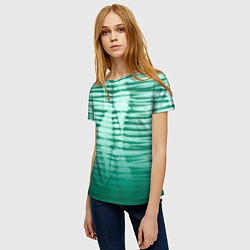 Футболка женская Tie-dye green stripes, цвет: 3D-принт — фото 2