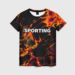 Женская футболка Sporting red lava