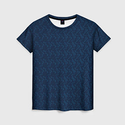 Женская футболка Тёмный синий текстурированный однотонный