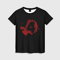 Футболка женская Left 4 Dead logo красный, цвет: 3D-принт