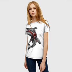 Футболка женская Moto shark, цвет: 3D-принт — фото 2