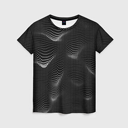 Женская футболка Чёрная оптическая иллюзия из точек