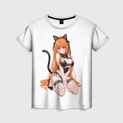 Женская футболка Кошка-девочка