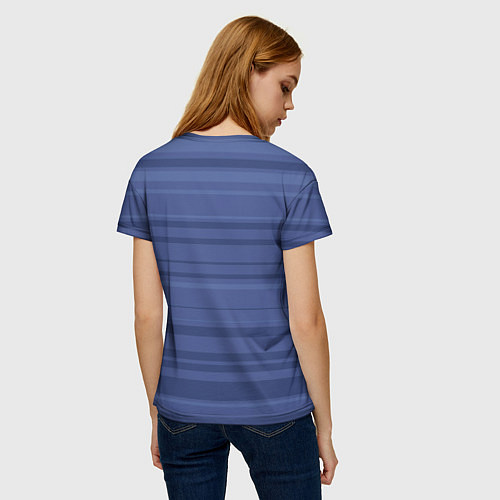 Женская футболка Синий простые полосы / 3D-принт – фото 4