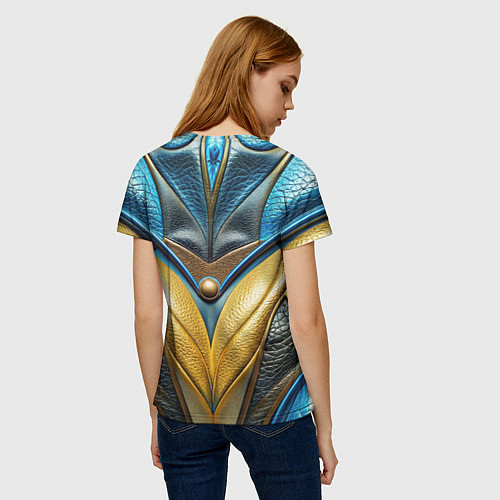 Женская футболка Объемная футуристичная объемная текстура из кожи / 3D-принт – фото 4