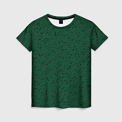 Женская футболка Тёмный зелёный мелкими пятнами