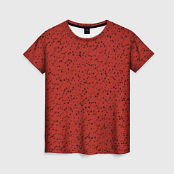 Женская футболка Тёмный красный мелкими пятнами
