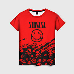 Женская футболка Nirvana rock skull