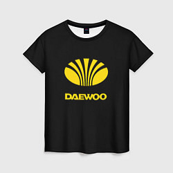 Женская футболка Daewoo logo yellow