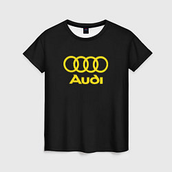 Футболка женская Audi logo yellow, цвет: 3D-принт