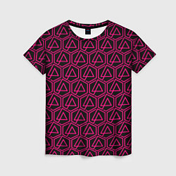 Женская футболка Linkin park pink logo
