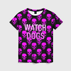 Женская футболка Watch dogs neon skull