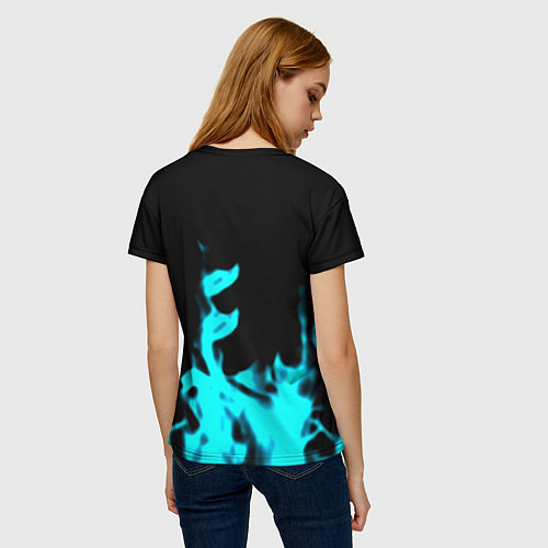 Женская футболка Cyberpunk neon flame / 3D-принт – фото 4