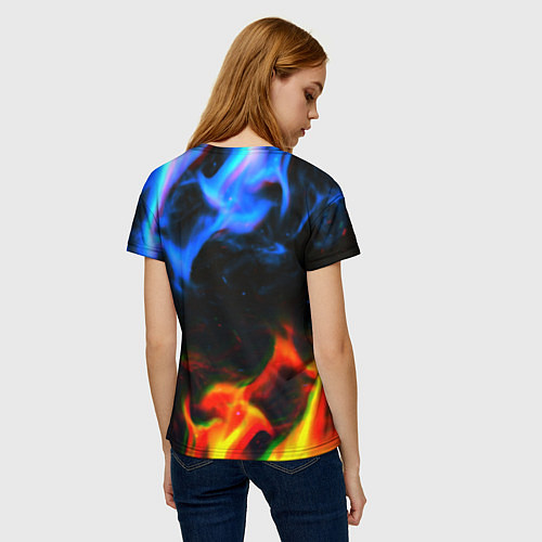 Женская футболка Horizon zero dawn flame glitch / 3D-принт – фото 4