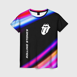 Женская футболка Rolling Stones neon rock lights