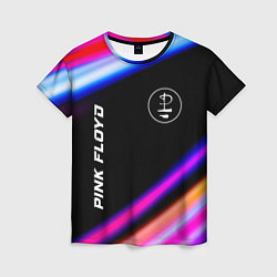 Женская футболка Pink Floyd neon rock lights