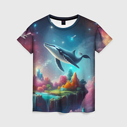 Женская футболка Космический кит - нейросеть