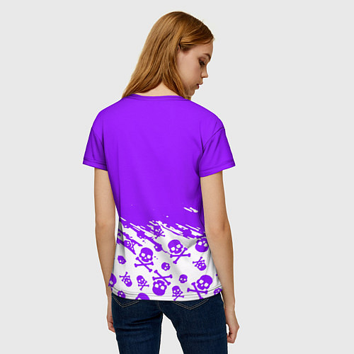 Женская футболка Fortnite skull pattern / 3D-принт – фото 4
