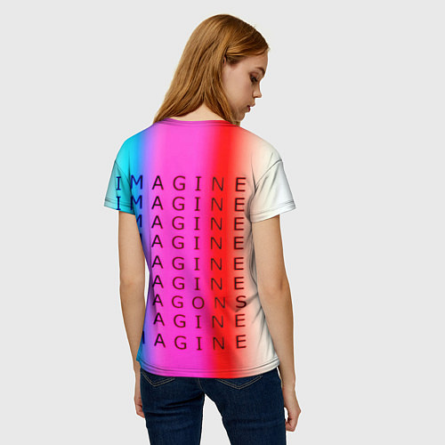 Женская футболка Imagine Dragons neon rock / 3D-принт – фото 4