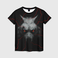 Женская футболка Волк и молний