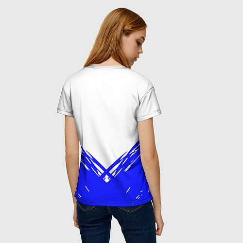 Женская футболка PUBG синие краски / 3D-принт – фото 4