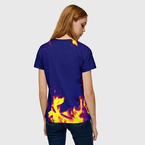 Женская футболка Horizon zero dawn flame yellow / 3D-принт – фото 4