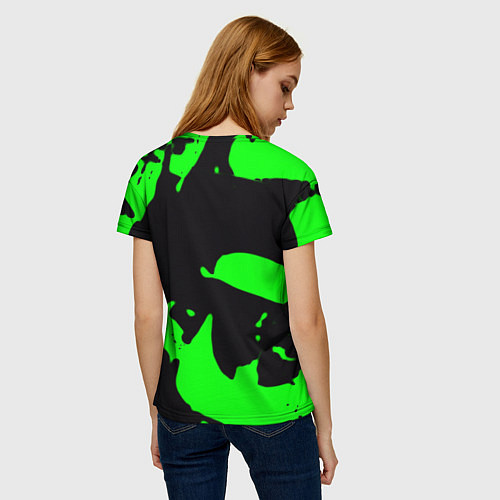 Женская футболка Razer кислотный стиль краски / 3D-принт – фото 4