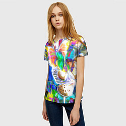 Футболка женская Живописные бабочки, цвет: 3D-принт — фото 2