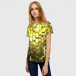 Футболка женская Золотые соты, цвет: 3D-принт — фото 2