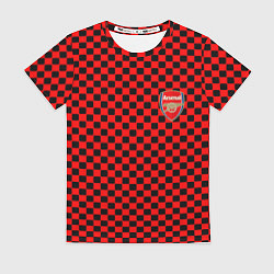 Женская футболка Arsenal текстура клетка